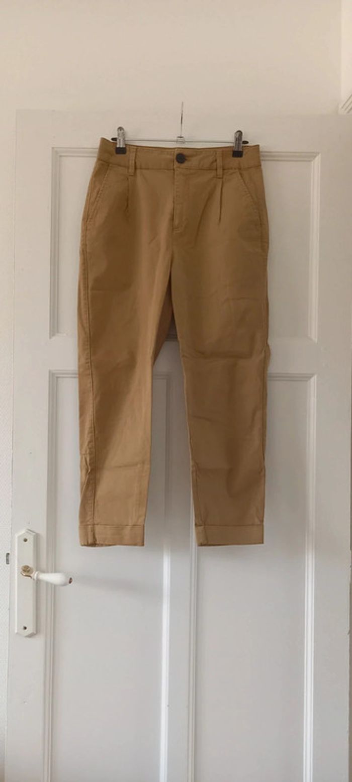 Pantalon droit beige bershka 38
