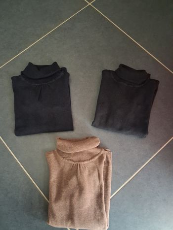 Lot de 3 pulls cols roulés