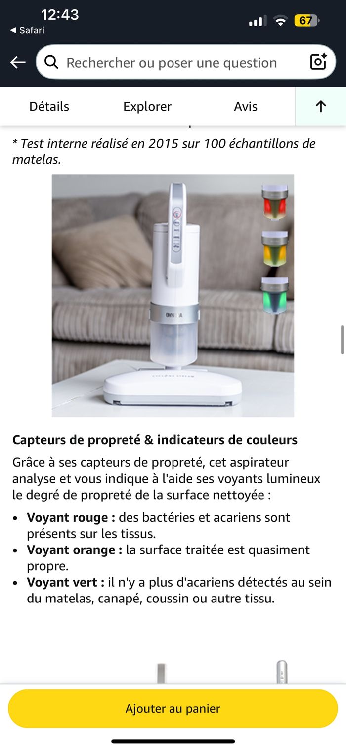 Aspirateur anti acariens/ allergènes OHYAMA - photo numéro 9