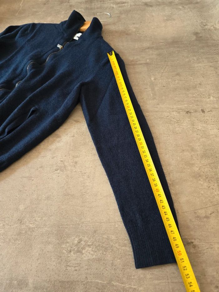 Gilet Calvin Klein laine mérinos bleu marine zippé col montant taille S homme - photo numéro 7