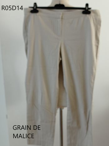 pantalon beige 7/8 de Grain de Malice 44 réf R5 D14