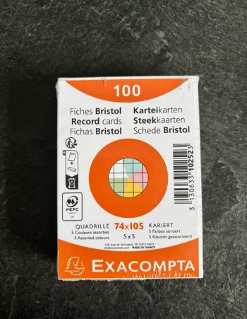Fiche bristol x100