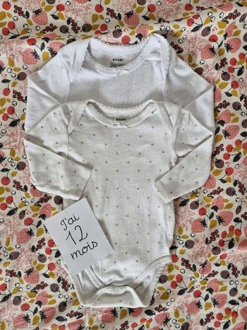 Bodies manches longues 12 mois