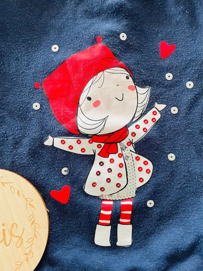 Ensemble tee-shirts et leggings bébé fille - 6 mois - photo numéro 2