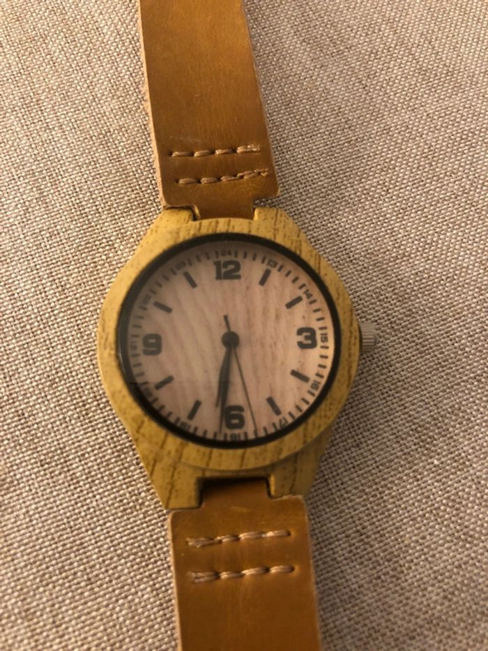 Montre cuir et bois - photo numéro 4