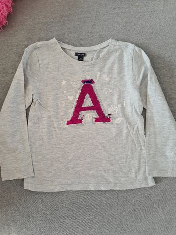 T-shirt sequin amovible