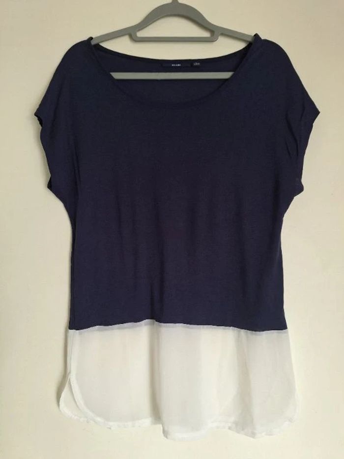 Tee-shirt long bi-matière taille 36