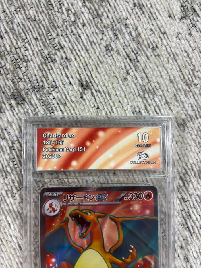 Carte Pokémon Japonaise Dracaufeu EX 185/165 Gradée Collect Aura 10 - photo numéro 2