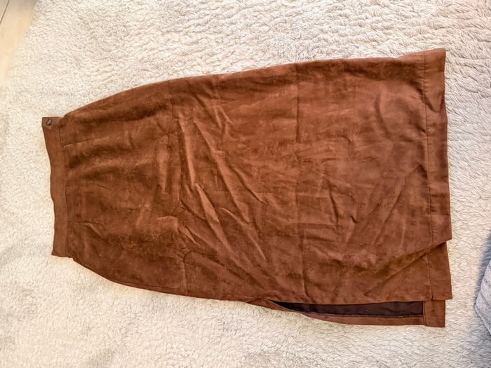 Jupe mi longue marron - photo numéro 2