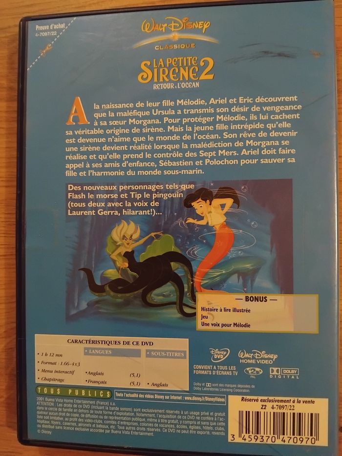Dvd La petite  sirene - photo numéro 2