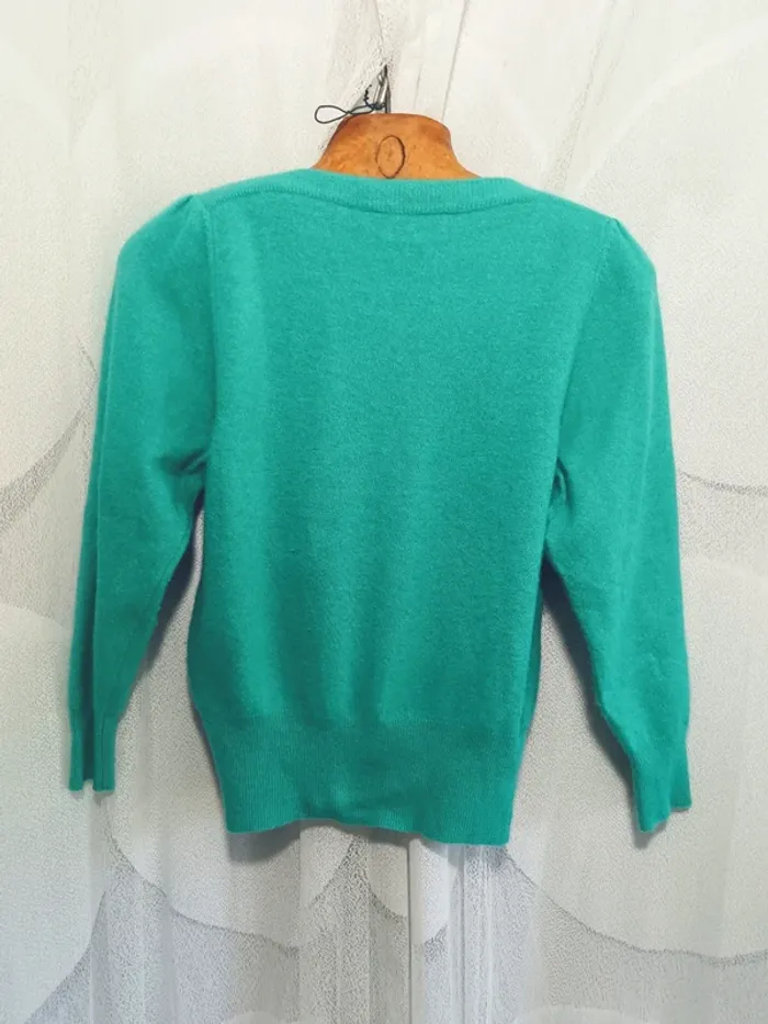 Caroll "Pull vert émeraude vintage laine et angora" t. 1 - photo numéro 4