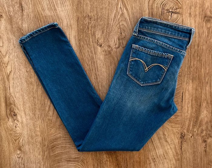 Jean/pantalon bleu Levi's Demi Curve Low Rise Skinny, taille : W 27 L 32 (36 taille française) - photo numéro 3