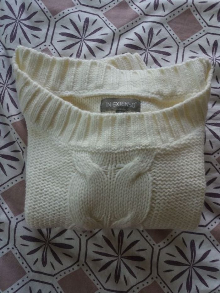 Pull cropped blanc