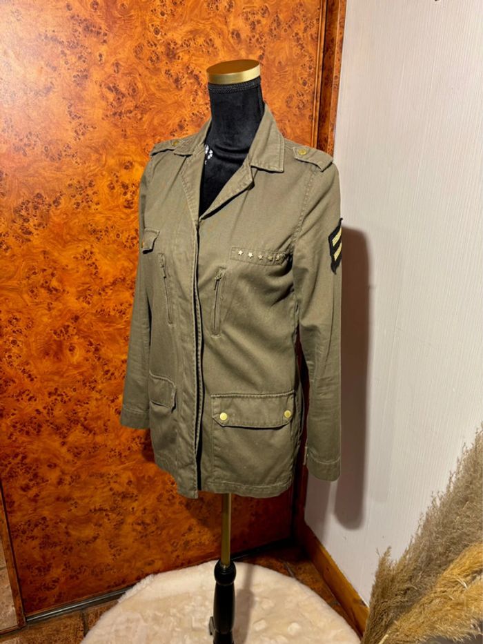 Veste militaire kaki Soft Grey La Redoute - Taille 36 - Style casual & tendance - photo numéro 2