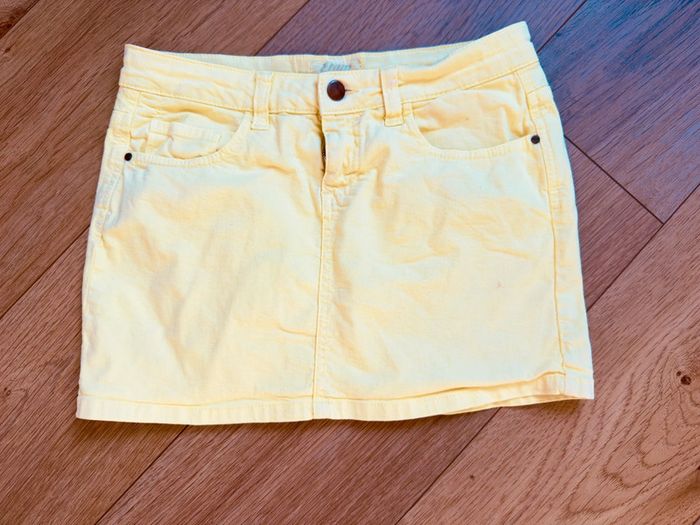 Jupe courte en jeans Etam jaune en S - photo numéro 2