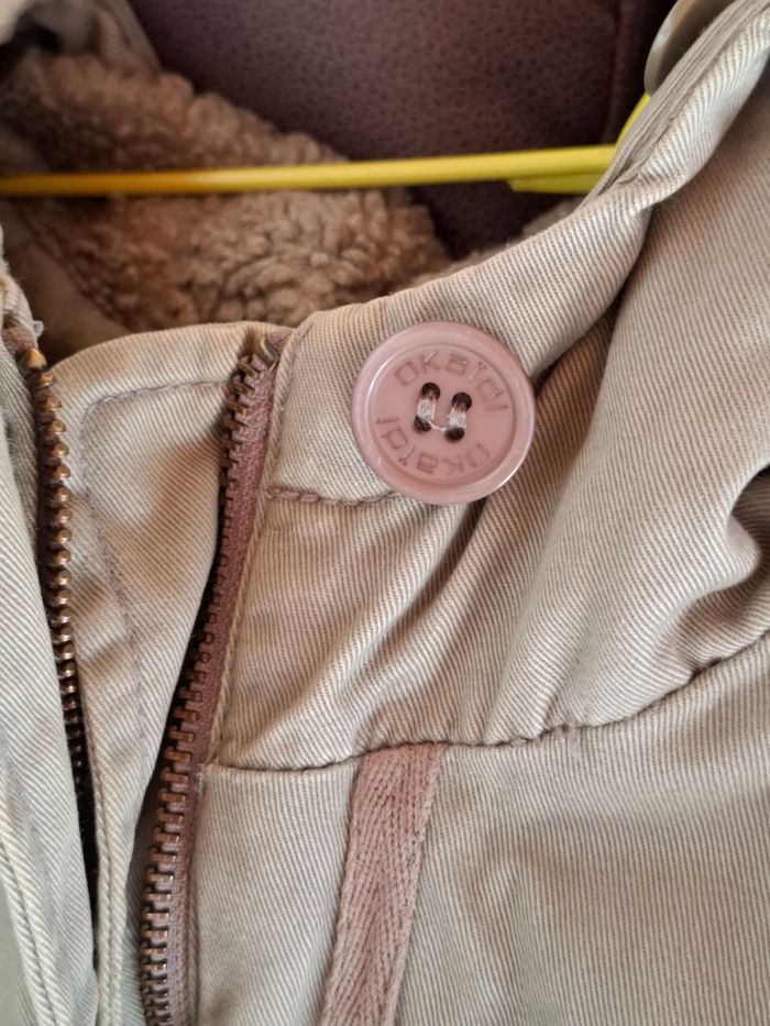 Anorak doublé fille 10 ans couleur taupe - photo numéro 3