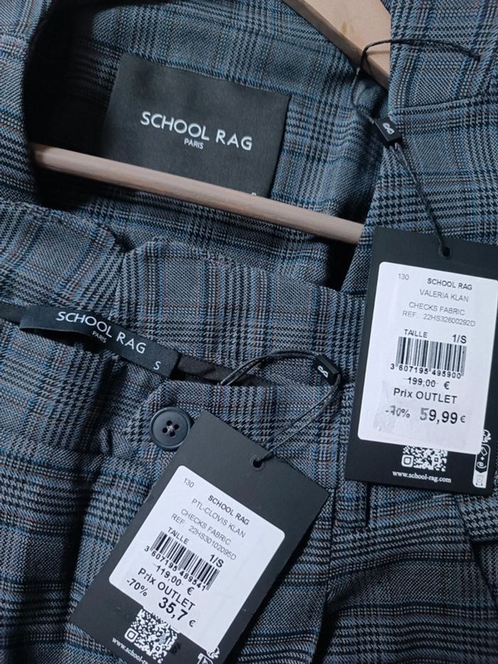 Superbe tailleur pantalon et veste School Rag S neuf ! - photo numéro 5
