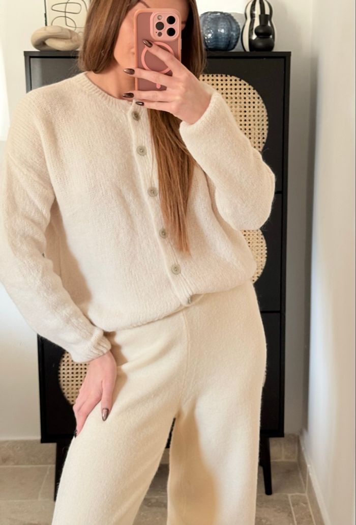 Gilet - Ecru - A Boutonner - Décontracté - Cocooning - Automne - photo numéro 3