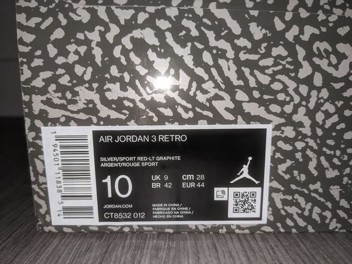 Nike Air Jordan 3 cool Grey pigeon 44eu 10us avec facture kickz - photo numéro 9
