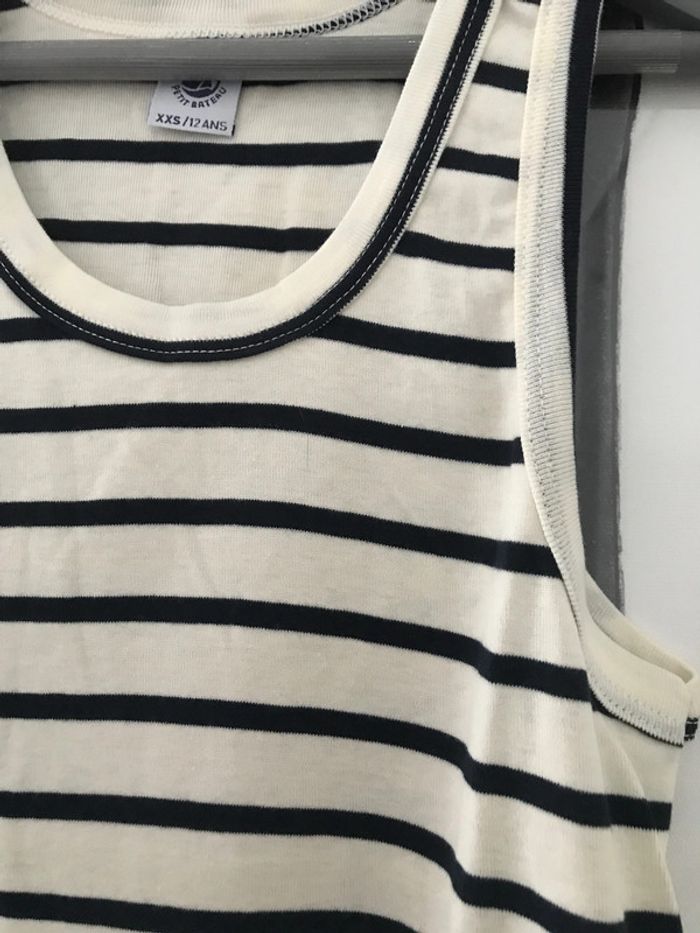 Débardeur Marcel Petit Bateau marinière 12 ans - photo numéro 2