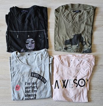 Lot tee-shirts manches 3/4 , 8 euros