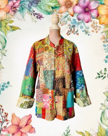 🌿🦋Veste matelassée patchwork ethnique boho multicolore made in India hippie quilted jacket🌷🌿