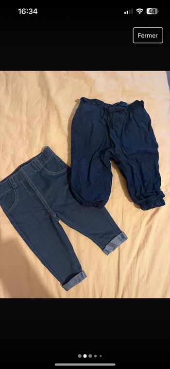 Lot pantalon taille 6 mois
