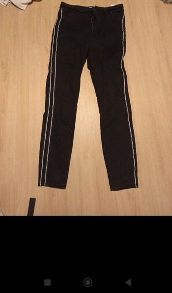 Pantalon noir rainure noir et blanc