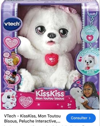 VTech - peluche KissKiss, Mon Toutou Bisous Comme neuf 