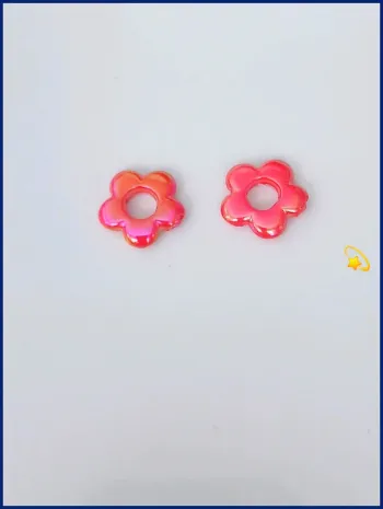 Pampille fleur rouge pour création bijoux collier boucles d’oreilles