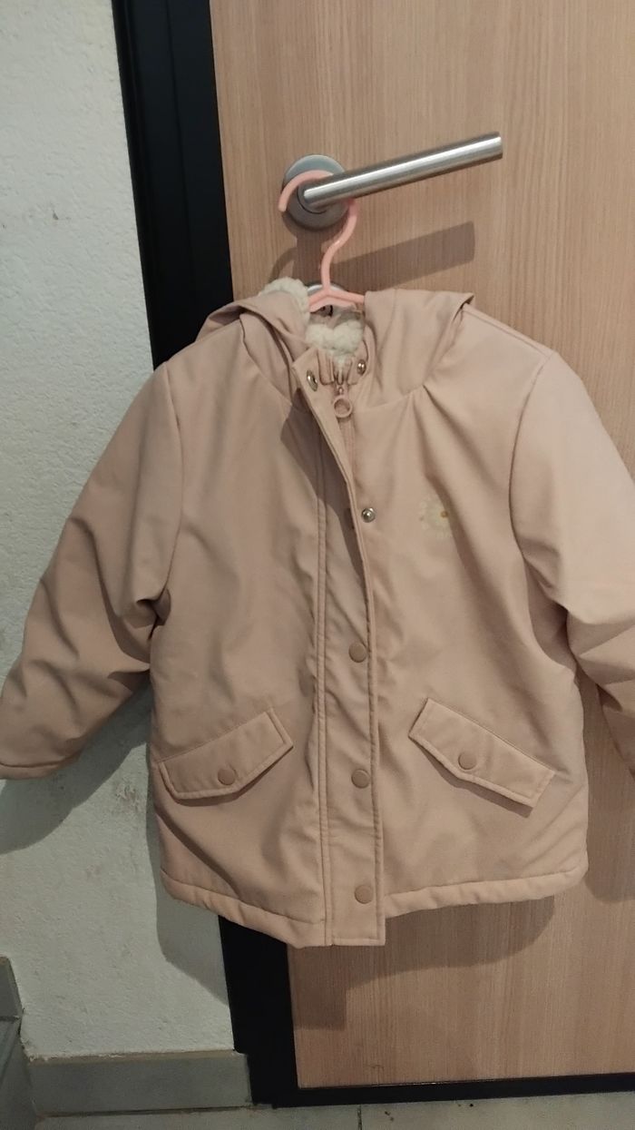 Parka manteau rose