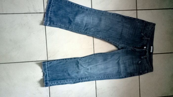 Pantalon court en jean bleu clair - photo numéro 7