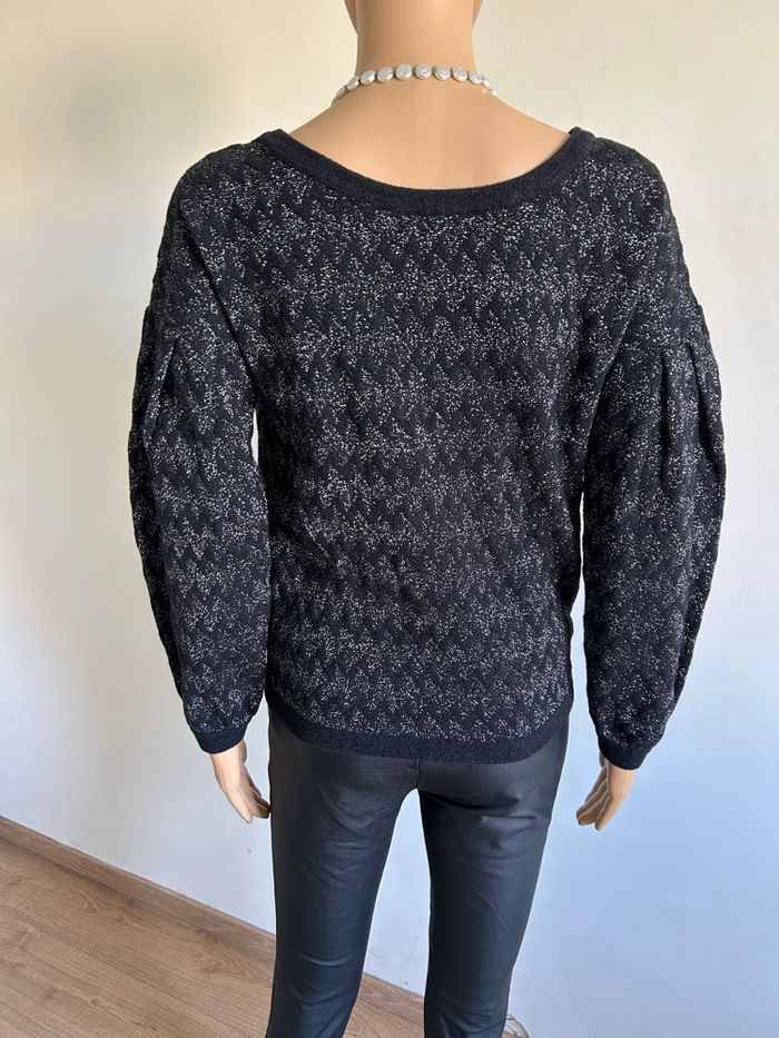 Pull noir et argenté pailleté Naf Naf taille XS excellent état - photo numéro 5