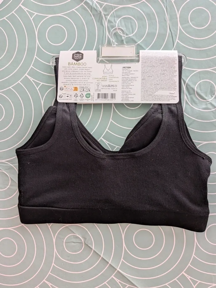 Soutien-gorge brassière noir Dolce Bella Bamboo – Taille M - photo numéro 3