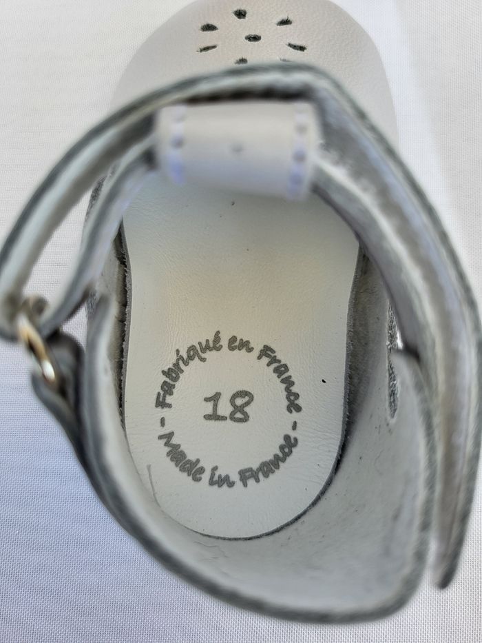 Chaussures salomé bébé mixte en cuir gris Point 18 Made in France 🇨🇵 - photo numéro 3