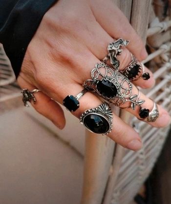 A45 lot de 9 bagues bohème rétro ajustable neuve