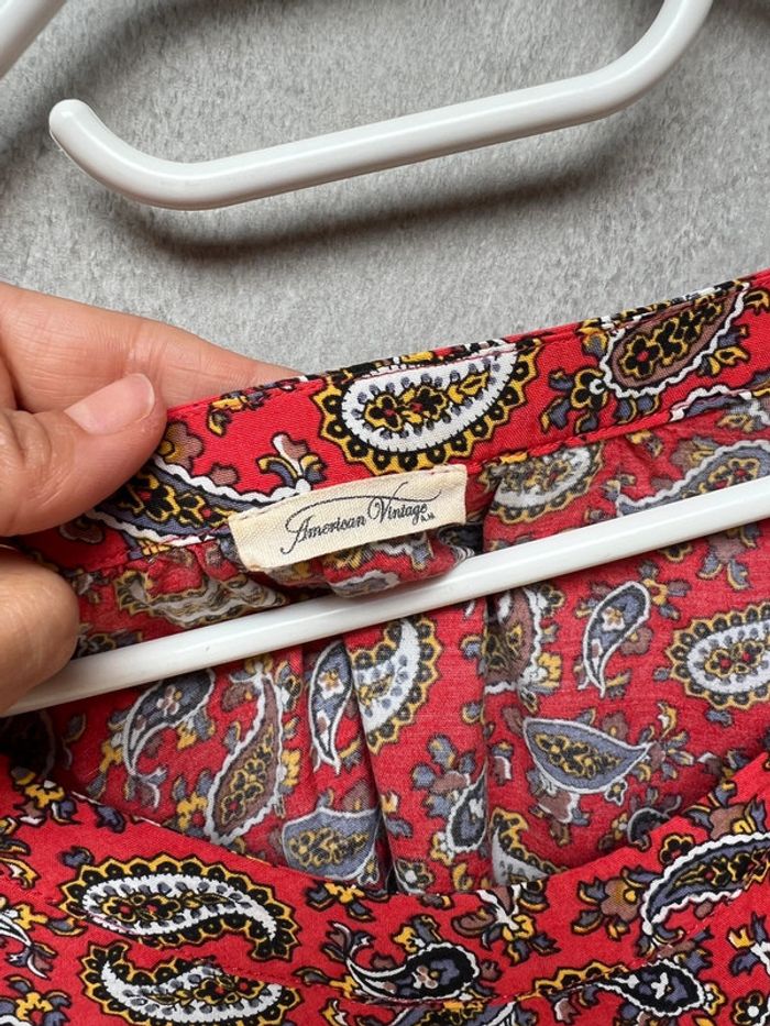 Chemise arabesque rouge American Vintage taille M | L - photo numéro 2