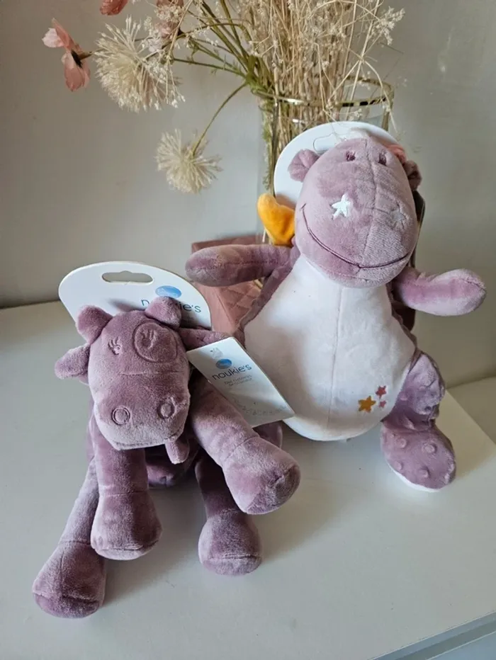 Lot de 2 peluches Noukie’s neuves