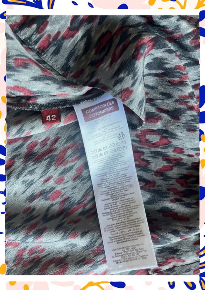 Blouse en soie imprimée Comptoir des Cotonniers – Taille 42 – Tons bordeaux & détails chic - photo numéro 5