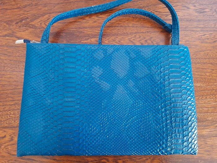 Sac à main serpent bleu - photo numéro 2