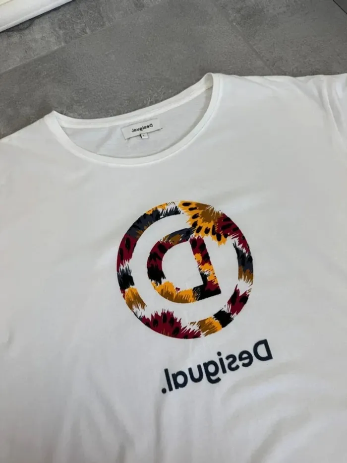 T-shirt Desigual femme blanc taille L neuf - photo numéro 6