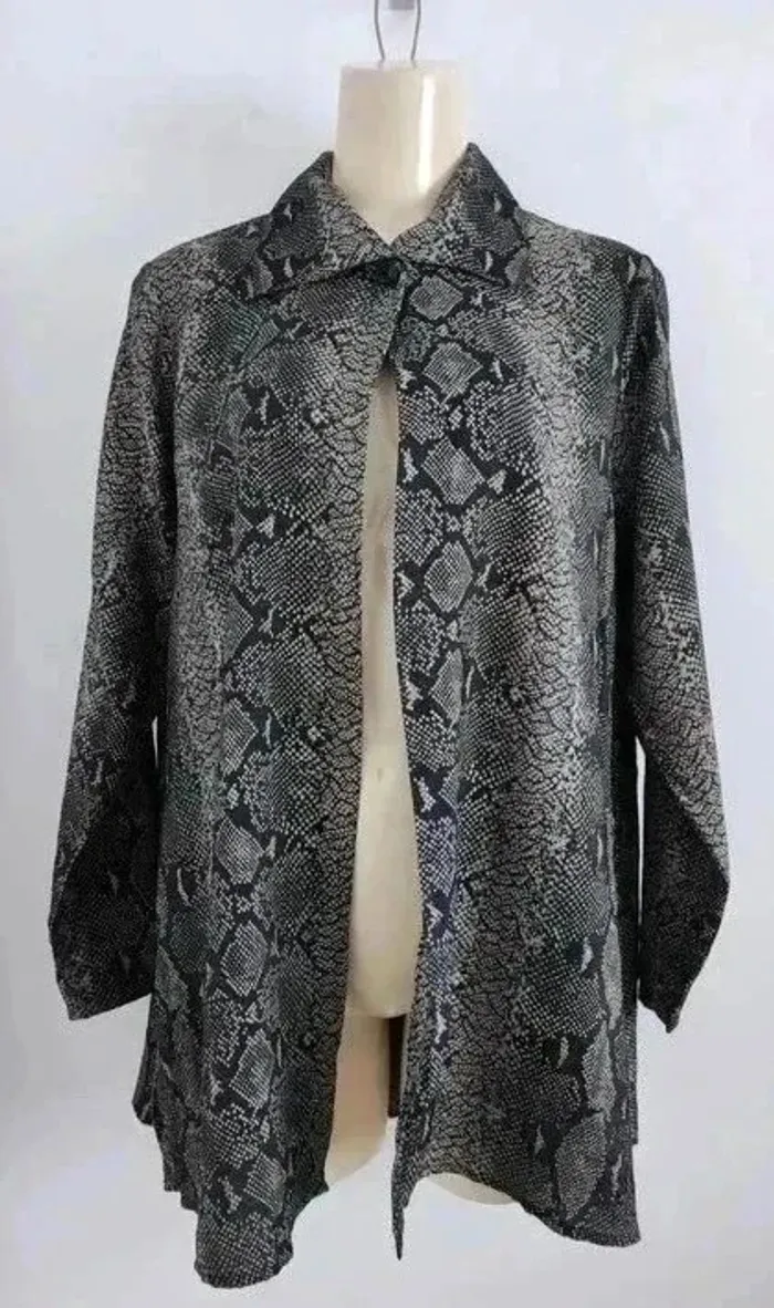 Blouse vintage noir et argenté - 123 - taille 36/38