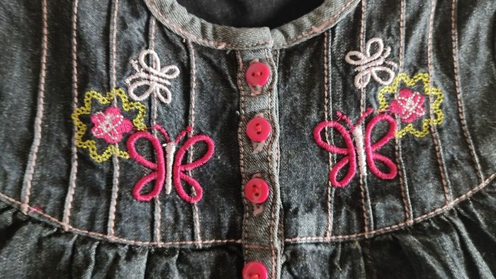 Robe jeans  effet bloomer 12 mois - photo numéro 2