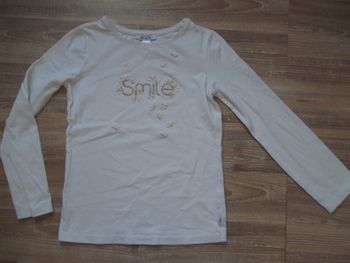 T-shirt ml blanc Smile Okaïdi(1) 8 ans