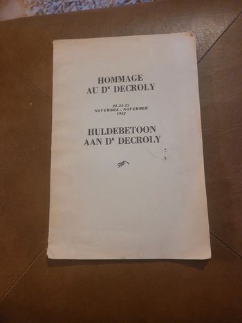 Hommage au Dr decroly