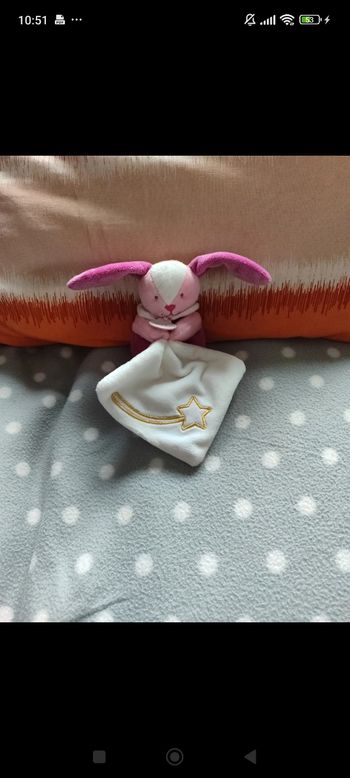 Doudou lapin rose baby nat' 