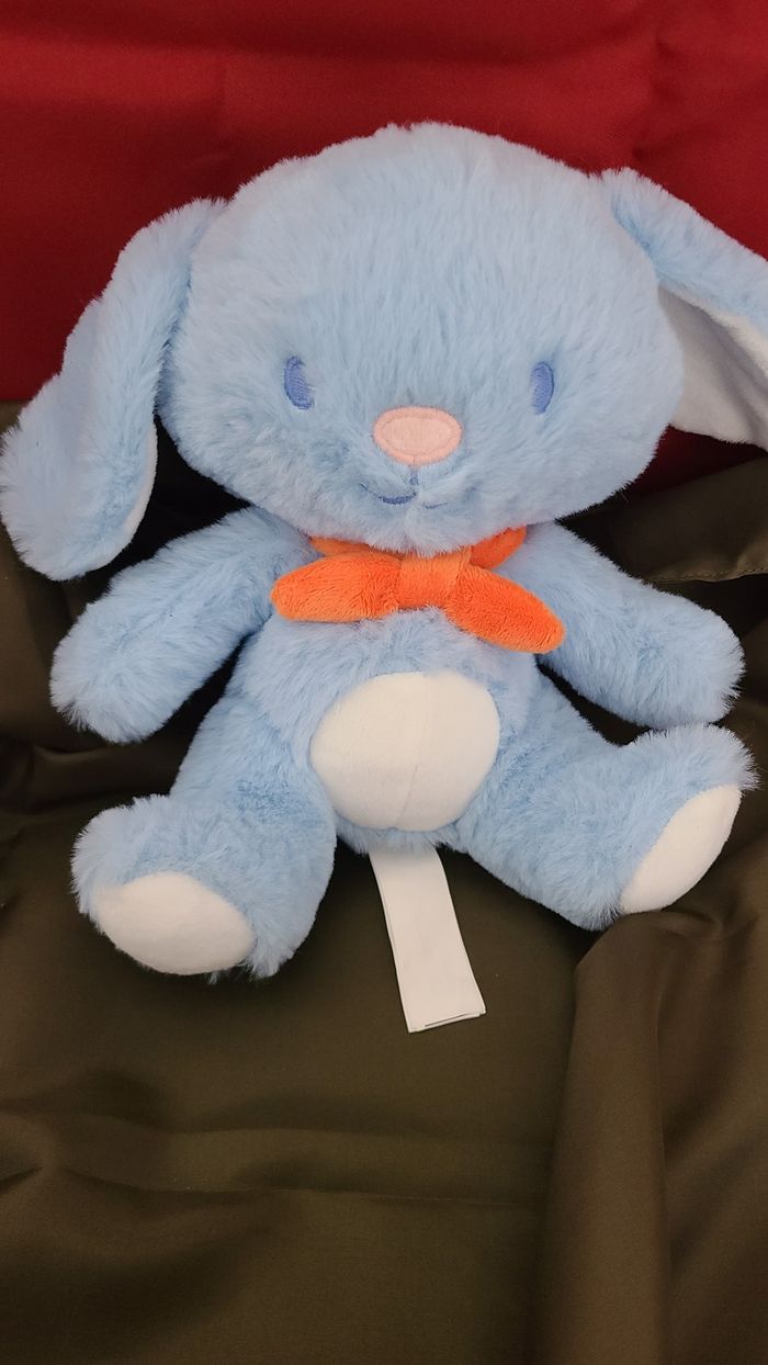 Lapin SERGENT MAJOR doudou peluche bleu - photo numéro 3