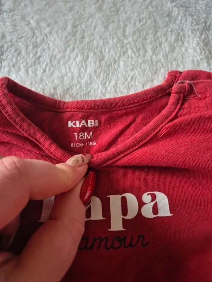 Lot 2 t shirts manches longues 18 mois kiabi - photo numéro 2