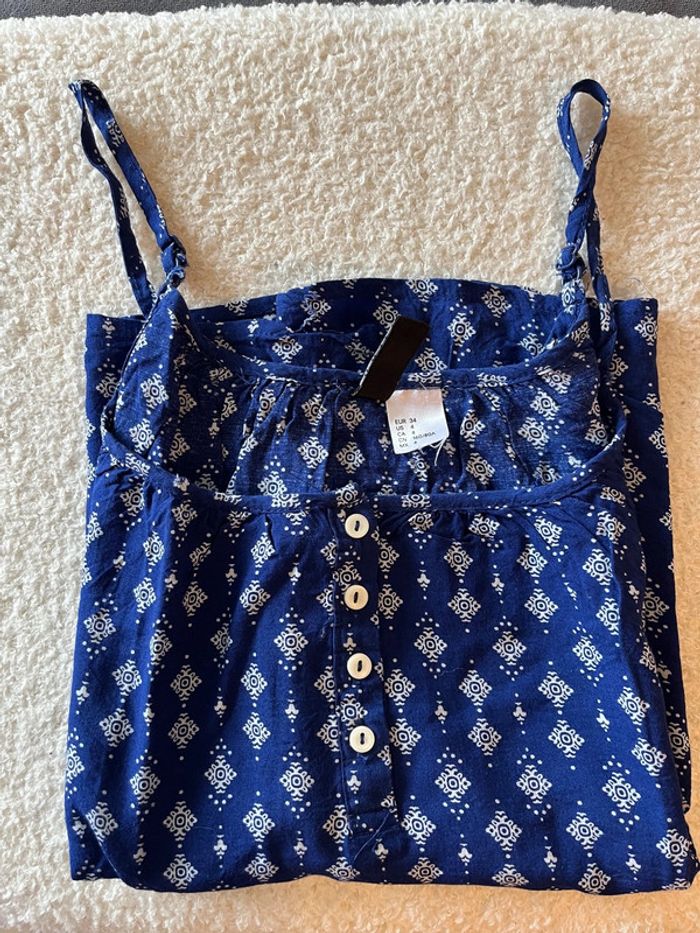 Débardeur fluide H&M – Bleu marine à motifs géométriques – Taille 34