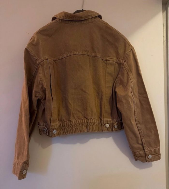 Veste en jean marron BERSHKA - photo numéro 4